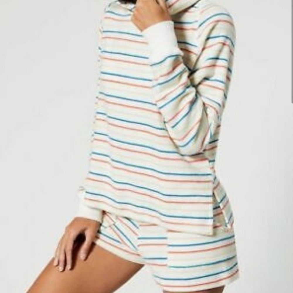 LNA Revolve Carley Hoodie Rainbow Stripe knit Sz XS